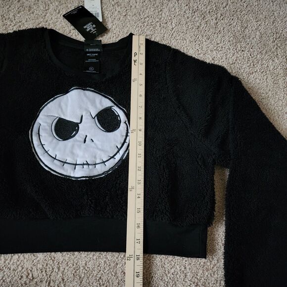The Nightmare Before Christmas Jack Zero Pajama Crop Top Womens XL Sherpa Black - Picture 7 of 11